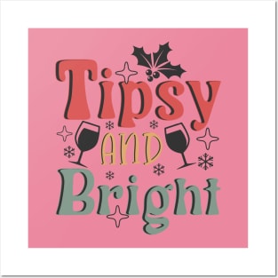 Tipsy and Bright Retro Funny Christmas 2023 Posters and Art